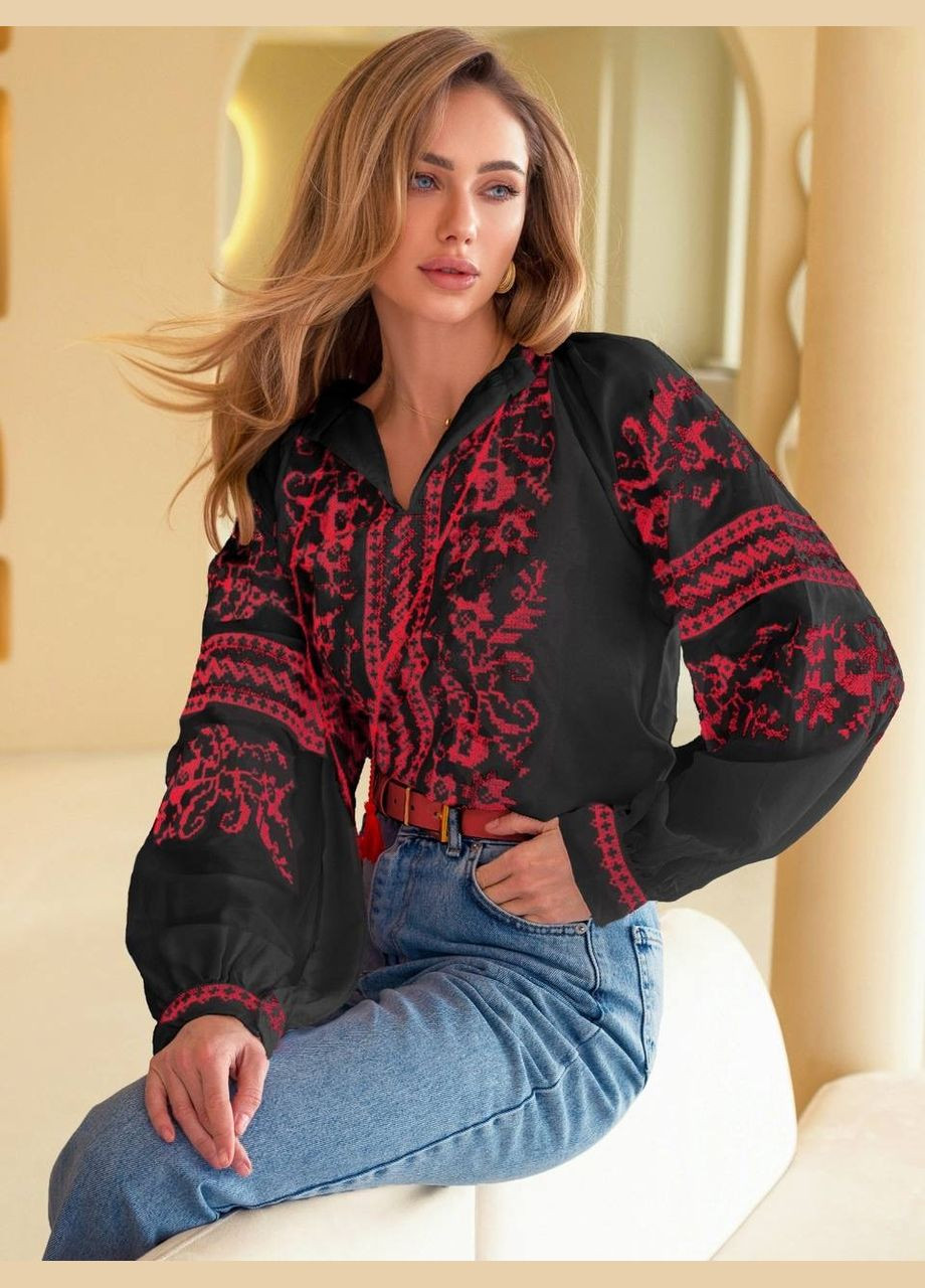 Жіноча вишиванка Бандерівка чорна ESQ 5173 (303898795)