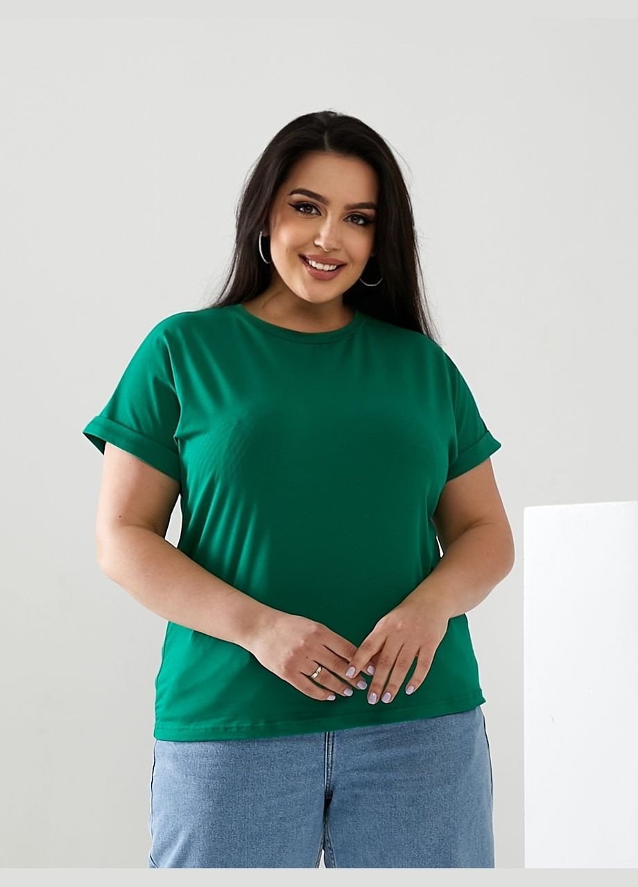 Зелена всесезон базова футболка з коротким рукавом No Brand
