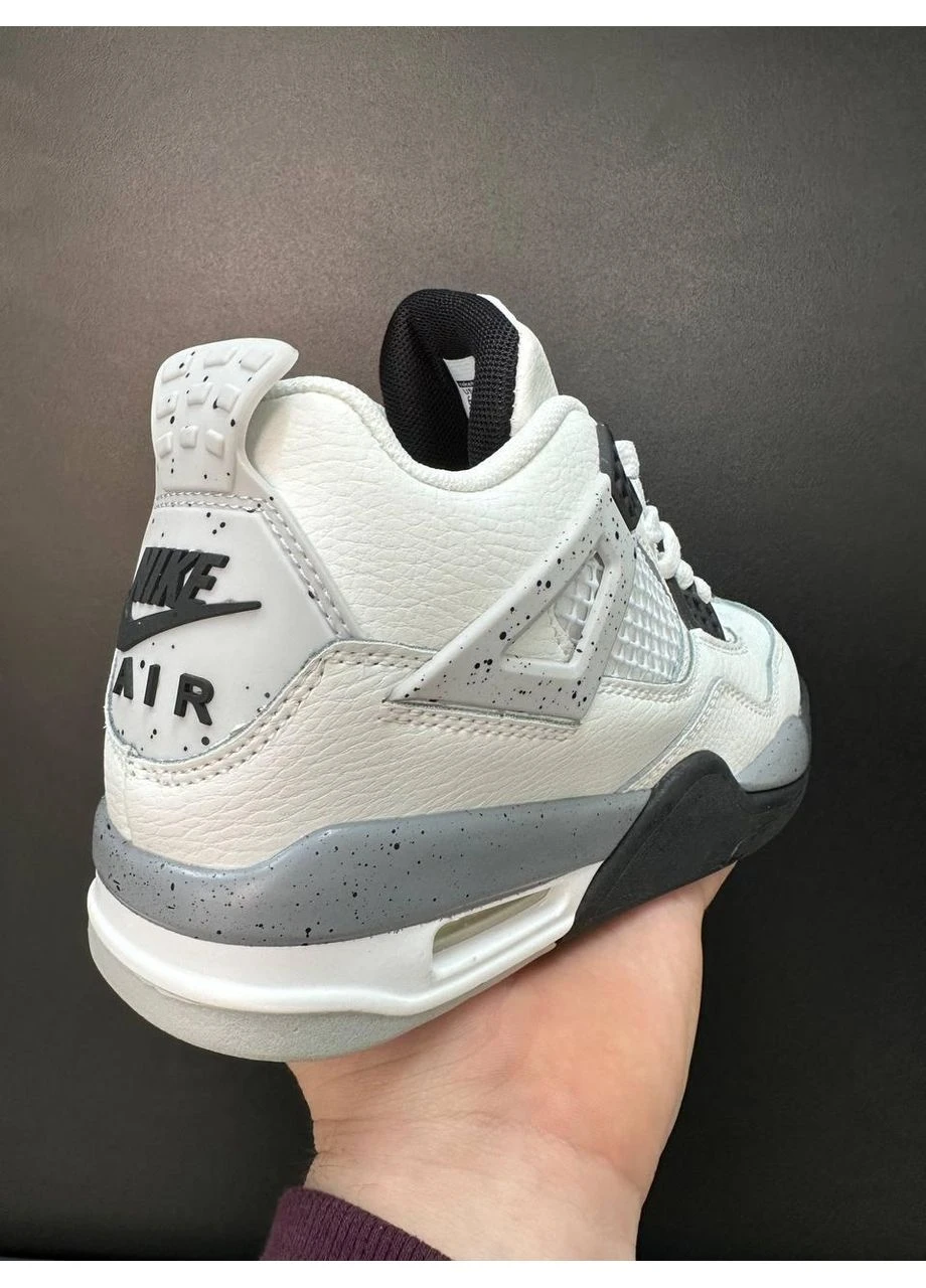 Білі літні кросівки nike air jordan 4 white black grey найк аір джордан No Brand