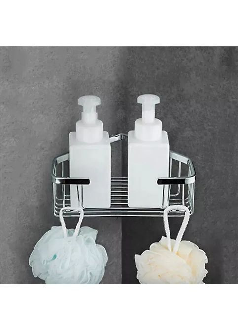 Полиця кутова F351, 240х80 мм, нержавіюча сталь, хром Frap (371881792)