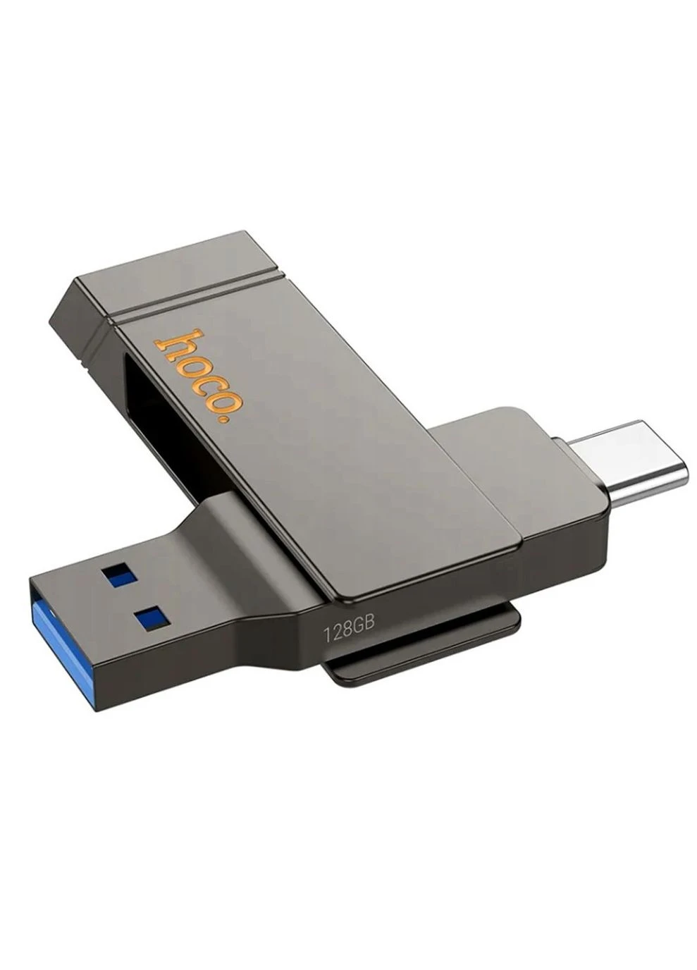 Флешнакопичувач UD15 Clever USB3.2 Type-C 128GB протиударний для всіх пристроїв чорний Hoco (370165279)