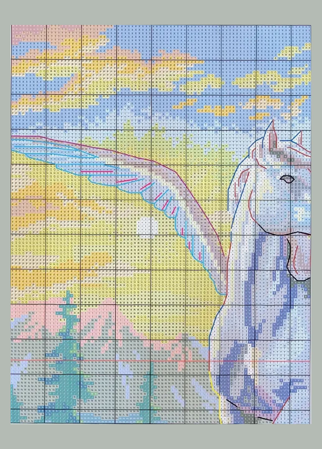 Набор для вышивания по нанесённой на канву схеме "Flying horse ". AIDA 14CT printed, 54*43 см Joy Sunday (313613007)