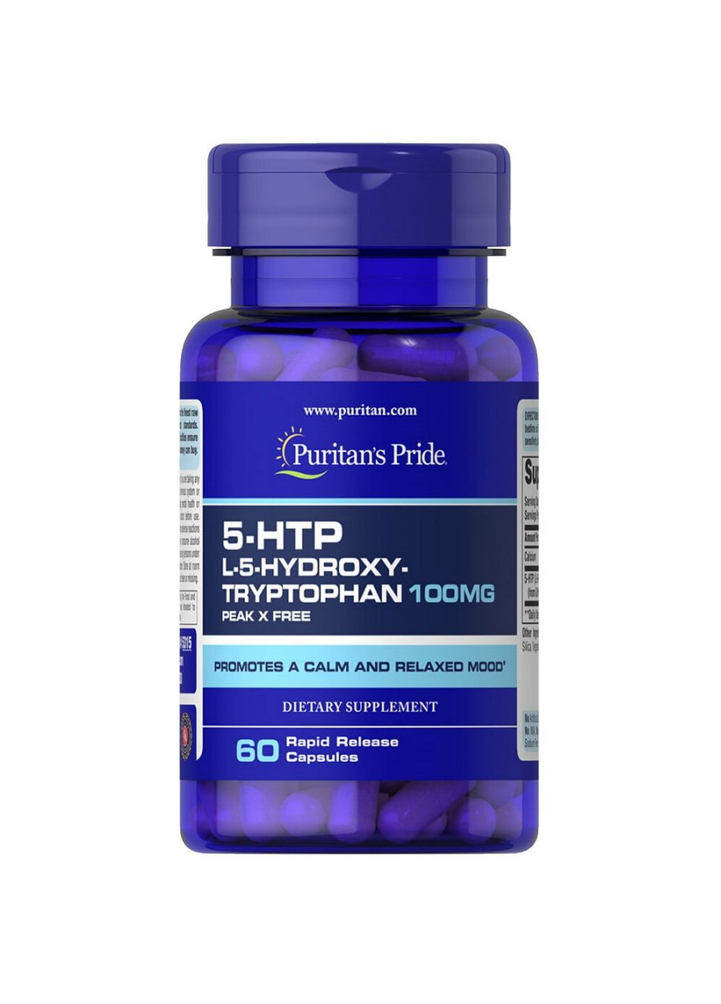 Аминокислота 5-HTP 100 mg, 60 капсул Puritans Pride (293483472)