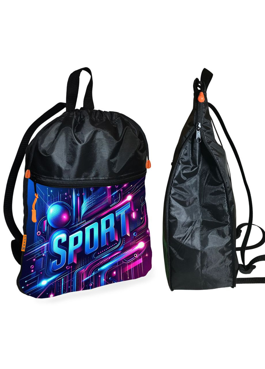 Рюкзак-мешок для обуви,спортивной формы Sport детская сумка для сменки с расширителем (1639) No Brand (325450325)