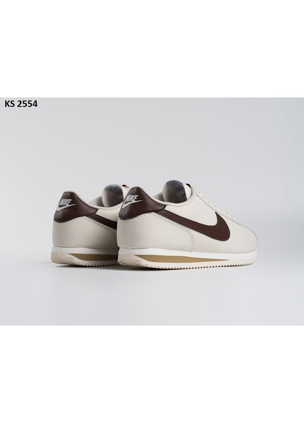 КРОССОВКИ ЖЕНСКИЕ NIKE CORTEZ WHITE BROWN НАЙК КОРТЕЗ No Brand белые демисезоны (368885167)