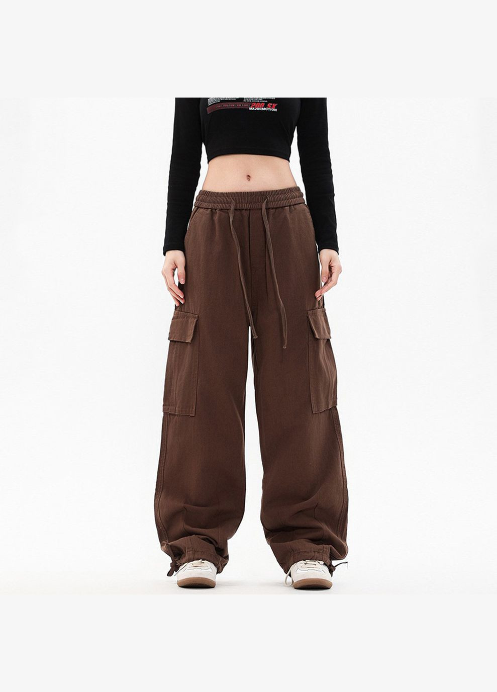 Штаны карго свободные коричневые No Brand (327367395)