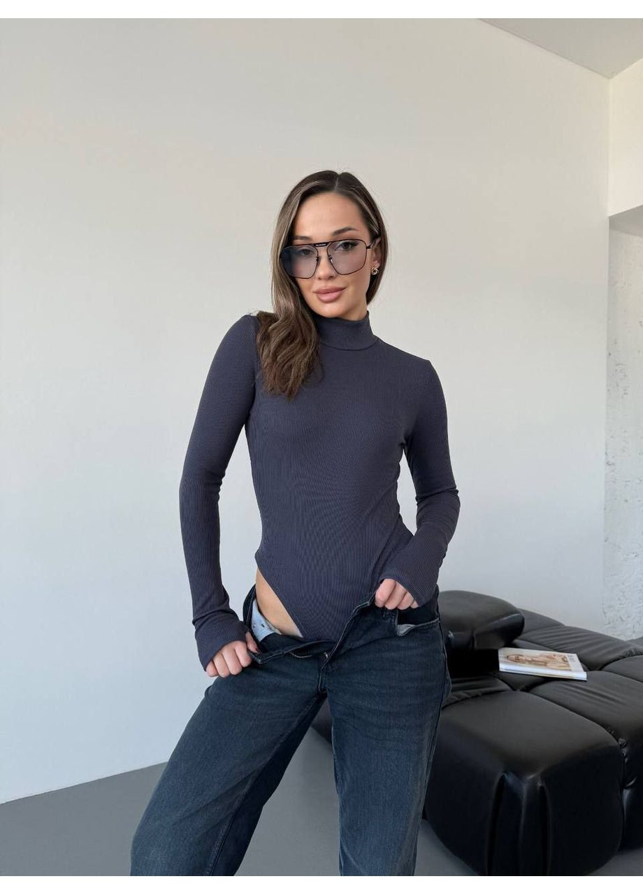 Базовий однотонний боді на флісі Fashion (364486158)