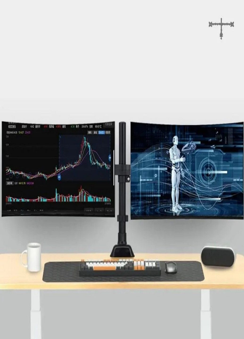 Крепление для двух мониторов 9629 Настольный кронштейн для монитора VTech (326809498)