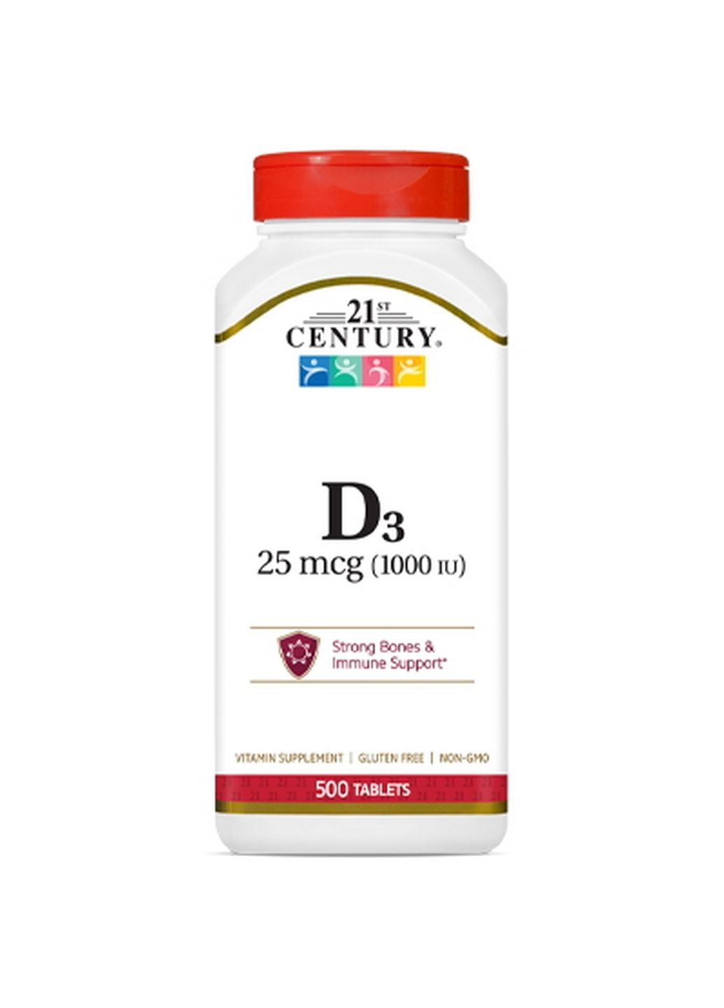 Витамины и минералы Vitamin D3 25 mcg, 500 таблеток 21st Century (293339689)
