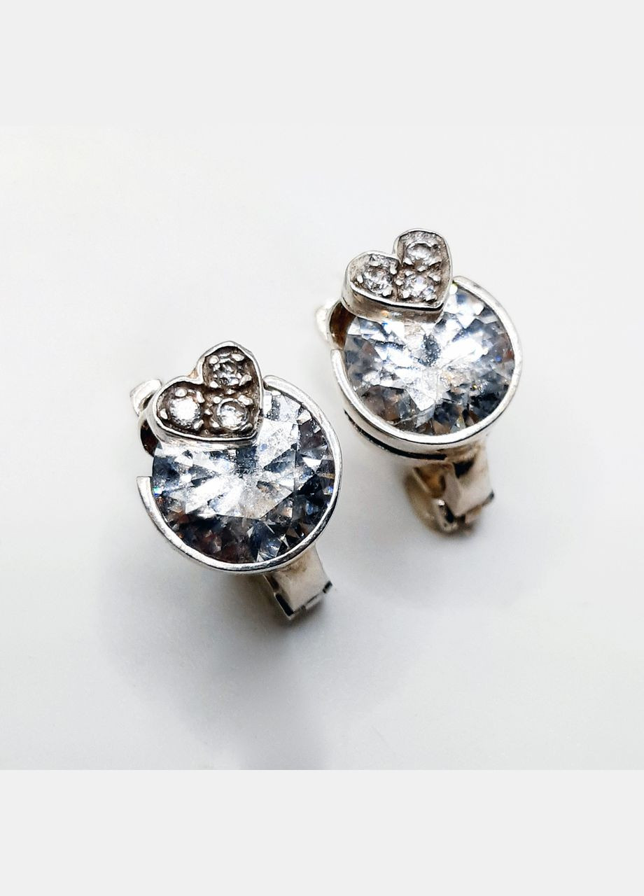 Серьги серебро 925° 7,96г. круг с сердечком () Marcello С-152 (305391263)