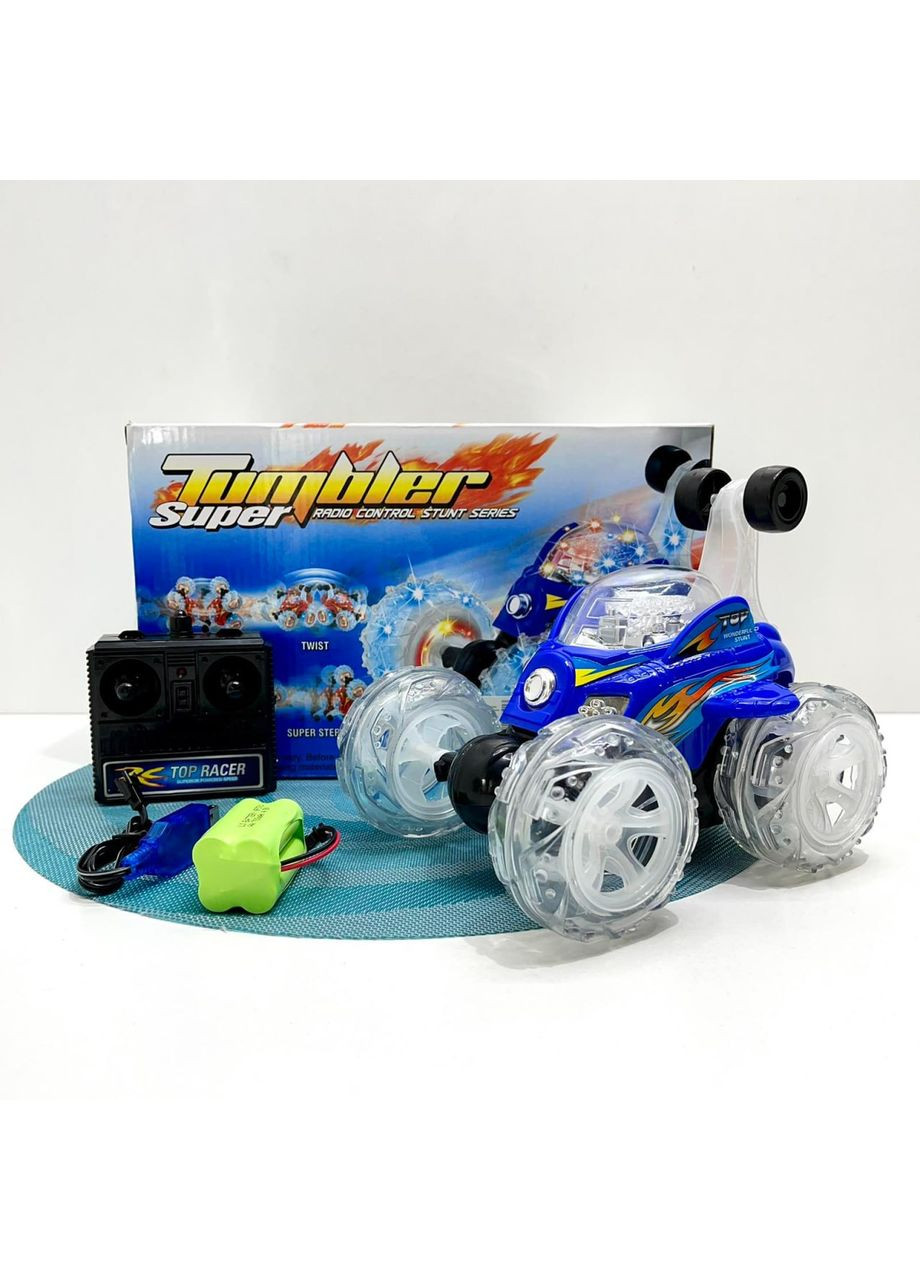 Машина Перевертень радіокерована трюкова зі колесами, що світяться 19см Синя (9996 M) No Brand (364549976)