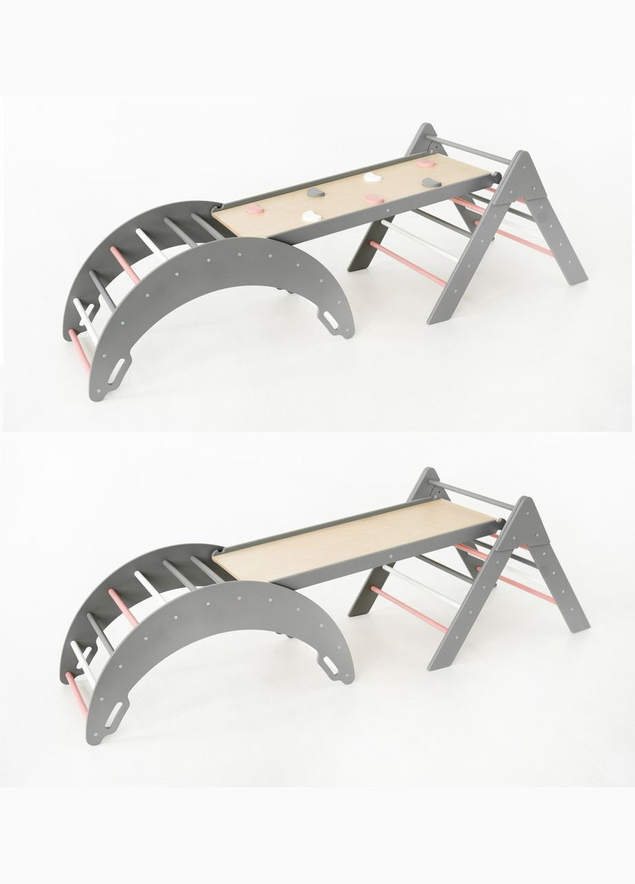 Дитячий набір Монтессорі Трикутник Піклер + Арка Піклер + Гірка + Матрасик. Colourful 2 LunaToys (306552697)