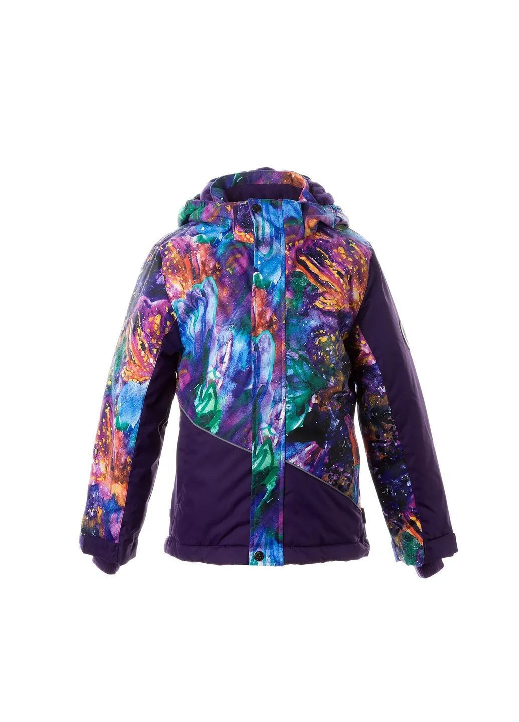 Біла куртка зимова alex 1, р.134, пурпурний з принтом/темно-ліловий () Huppa 17800130-11483-134