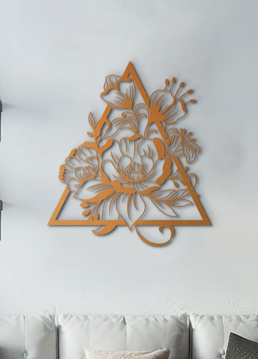 Настенный декор для дома, декоративное панно из дерева "Цветочный цветок", оригинальный подарок 60х70 см Woodyard (292113050)