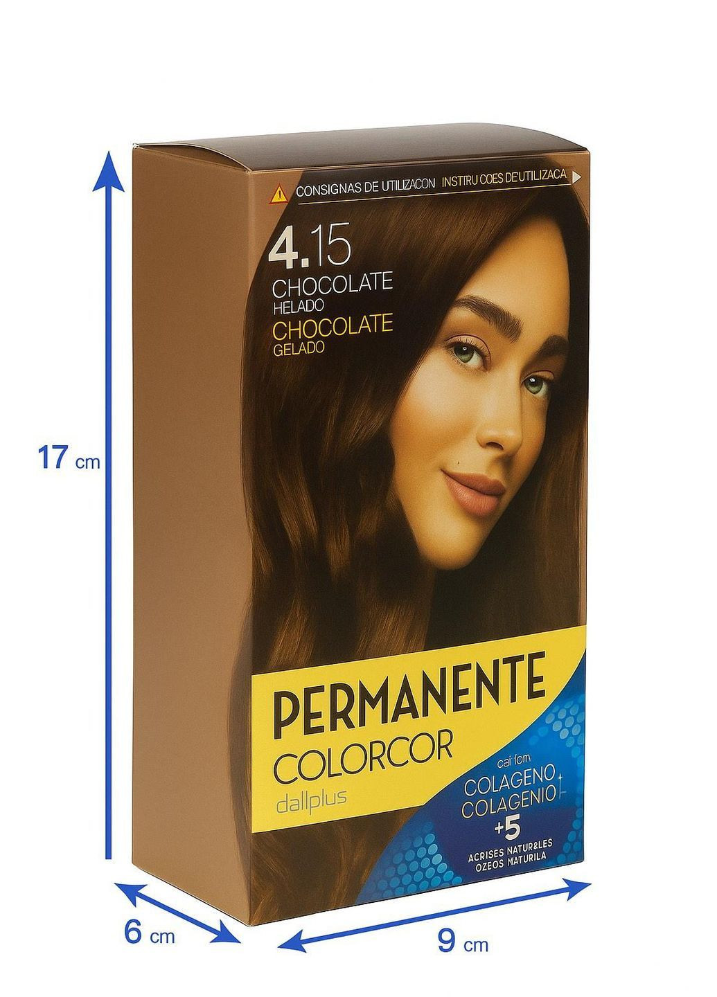 Краска для волос Daliplus Permanente Colorcor 4.15 Chocolate Helado Шоколад Deliplus (366668156)