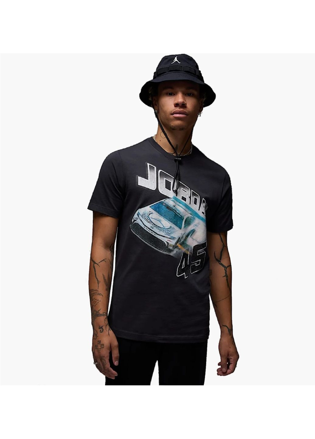 Черная мужская футболка m car ss crew black Air Jordan