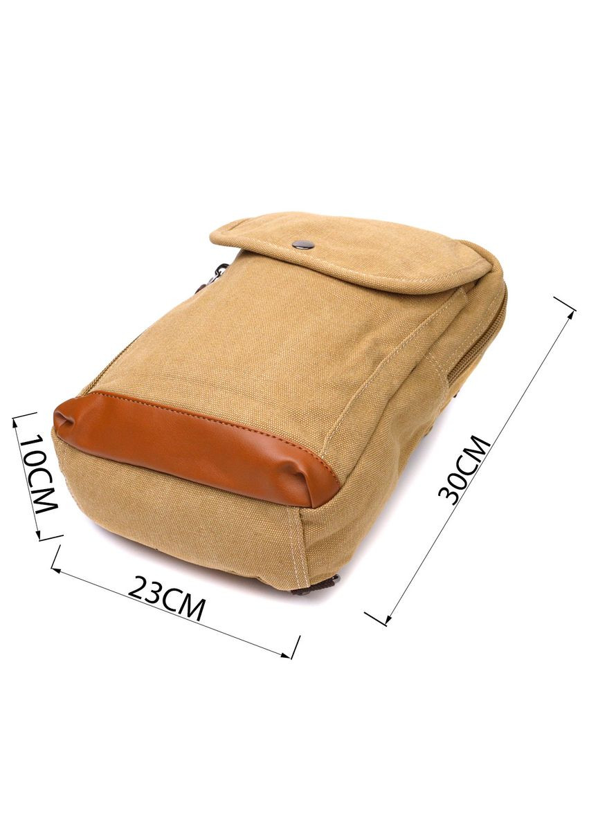 Зручний рюкзак для чоловіків із щільного текстилю 22185 Пісочний Vintage (328449908)