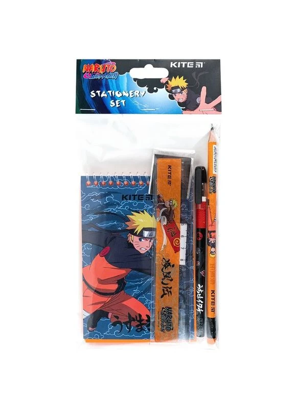 Блокнот А6/48 " " /NR24-S03/ + ручка, карандаш, линейка, 4 предмета, Naruto Shippuden (1/20) Kite (392417723)