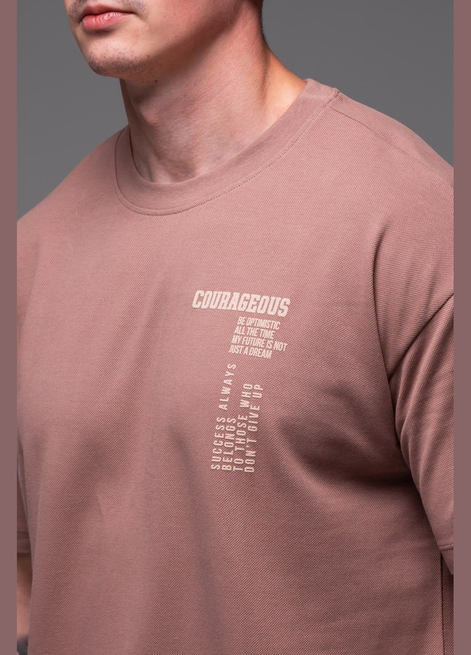 Кофейный костюм must believe,оверсайз,хлопок,шорты и футболка No Brand