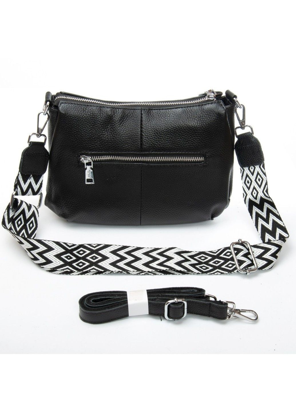 Жіноча шкіряна сумка через плече 6001 black Alex Rai (370766802)