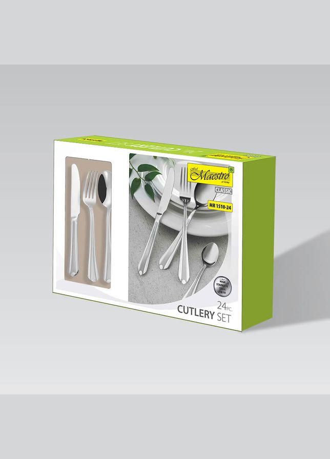Набор столовых приборов MR-1510-24 24 предмета серебристый Maestro (364491668)