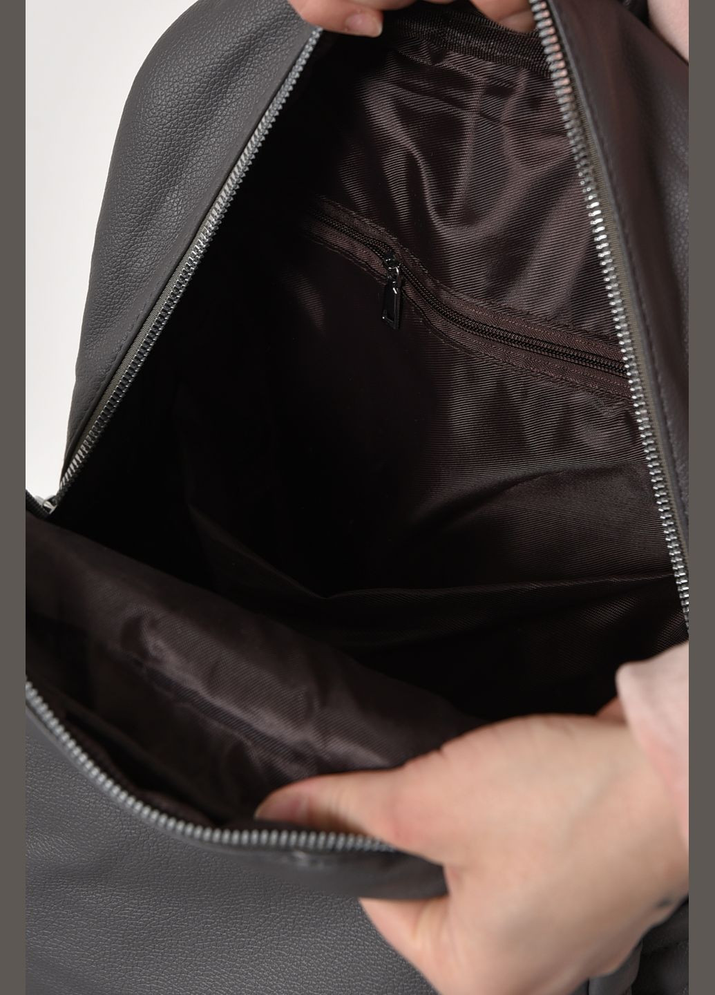 Рюкзак женский из экокожи серого цвета Let's Shop (278761359)