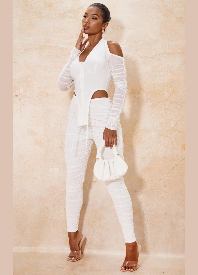 Белые летние леггинсы PrettyLittleThing