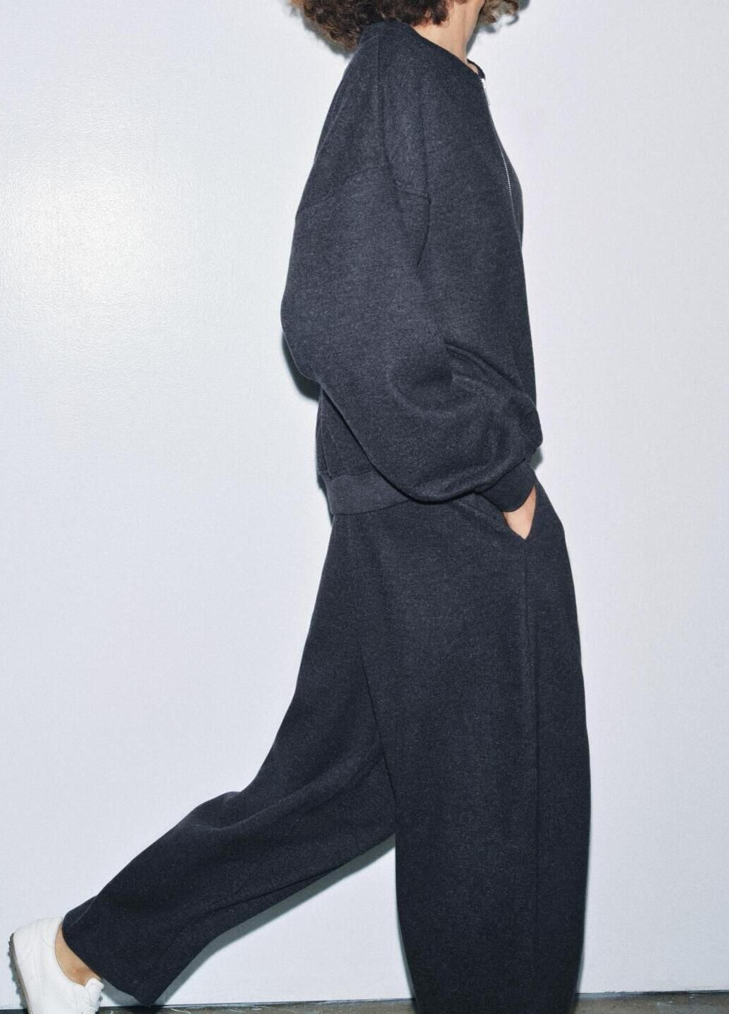 Темно-сірий світшот Zara однотонний (369009762)