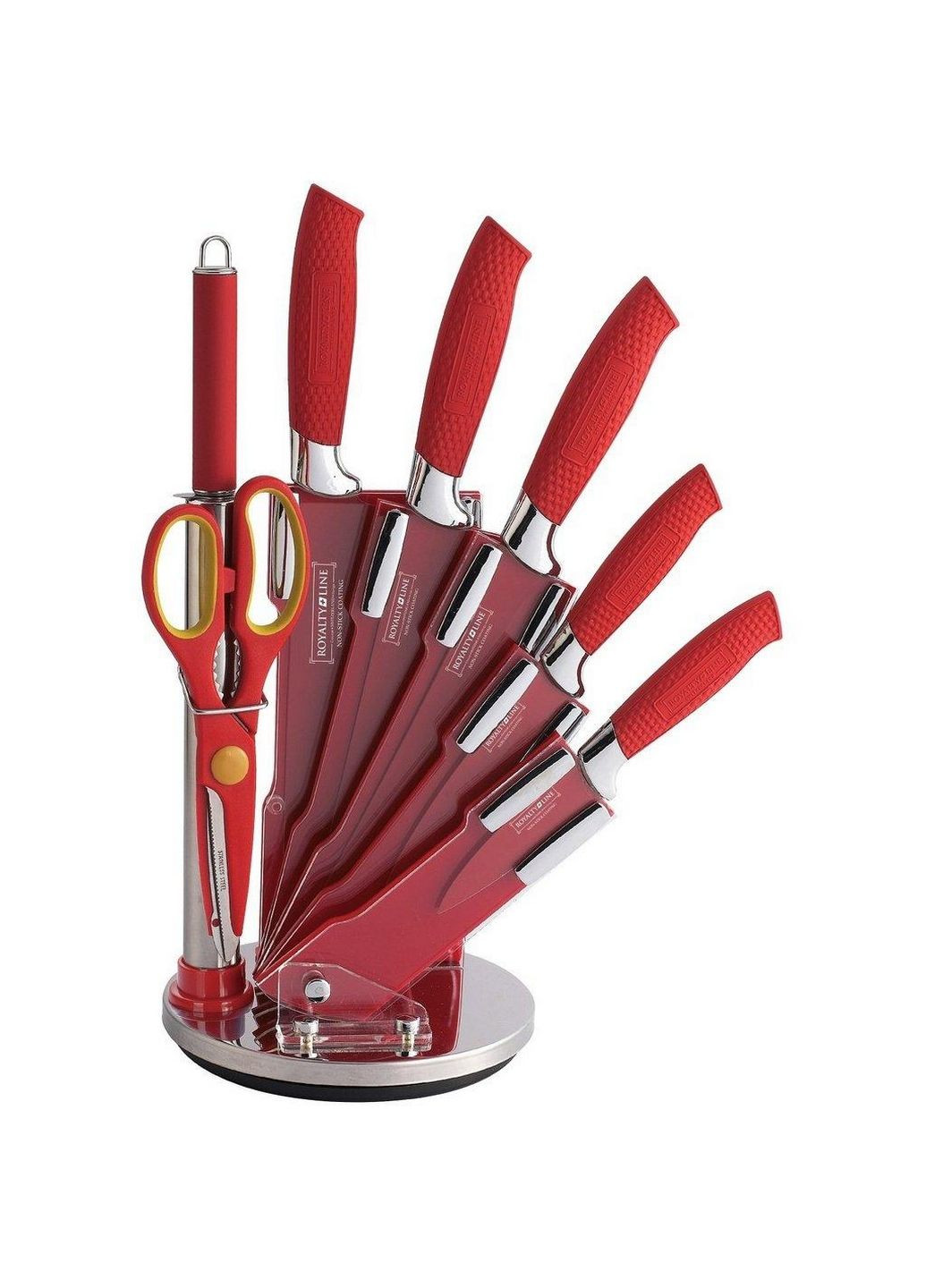 Набор ножей из 8 предметов красный Royalty Line красные,
