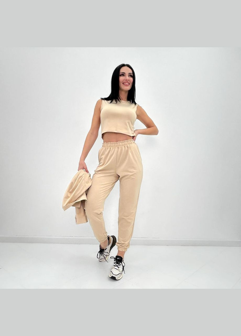 Женский трикотажный костюм тройка Fashion Girl (300775440)