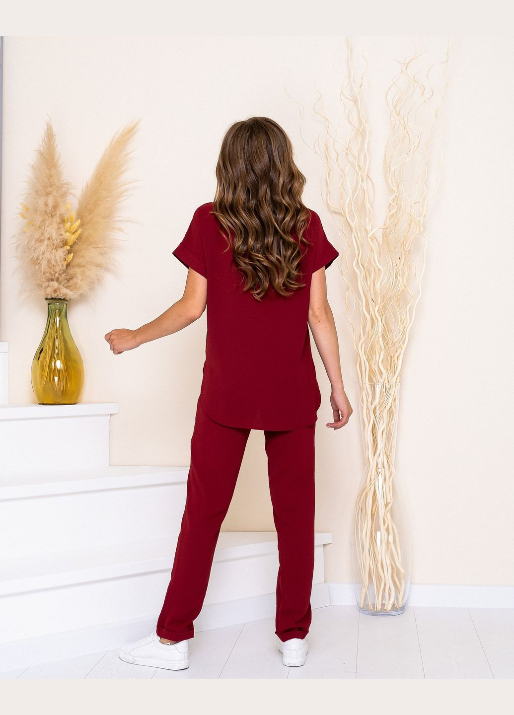 Трендовый костюм со стильным шнурком в области декольте No Brand (325216514)