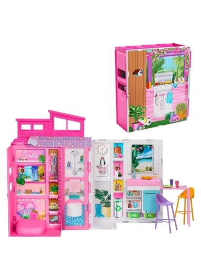 Игровой набор Домик для отдыха (2-этажный) (HRJ76) Barbie Будиночок для відпочинку (2-поверховий) (364661256)
