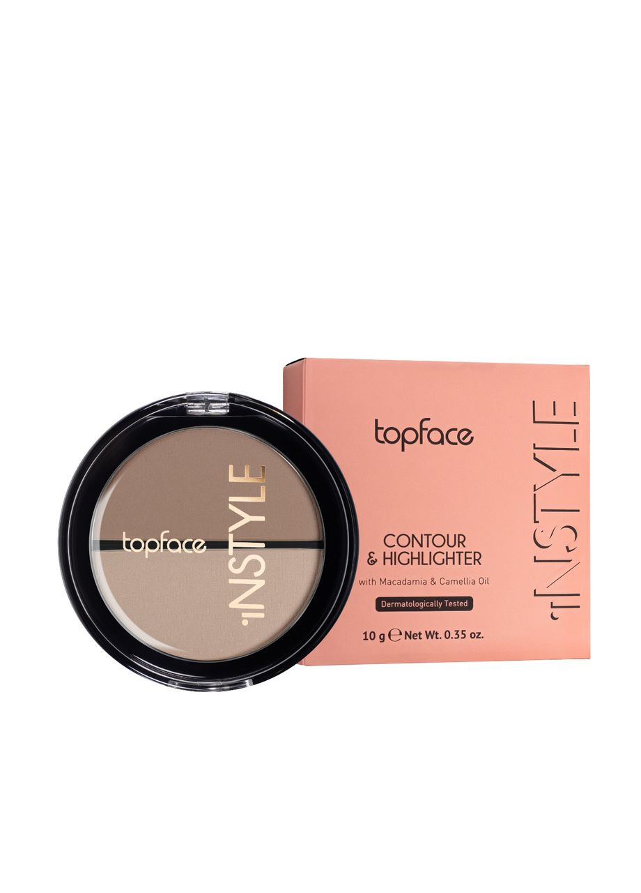 Бронзатор и хайлайтер для лица Instyle PT262 №03 Розово-бежевый Жемчужный TopFace (331346342)