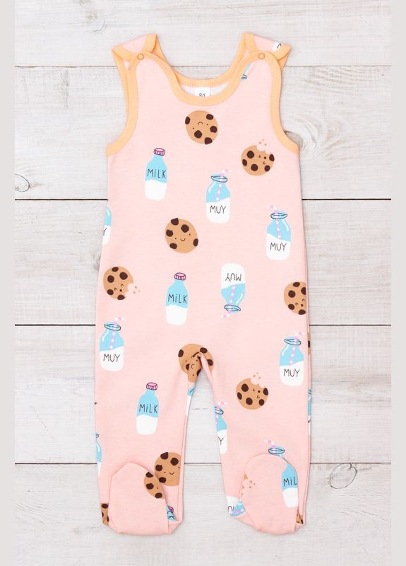 Носи своє ползуны ясельные для девочки "ушки" (p-92) абстрактный персиковый повседневный производство - Украина