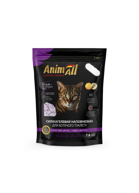 Силікагелевий наповнювач Premium Кристали аметиста, для котів, 7.6 л (3.2 кг) AnimAll (338379879)