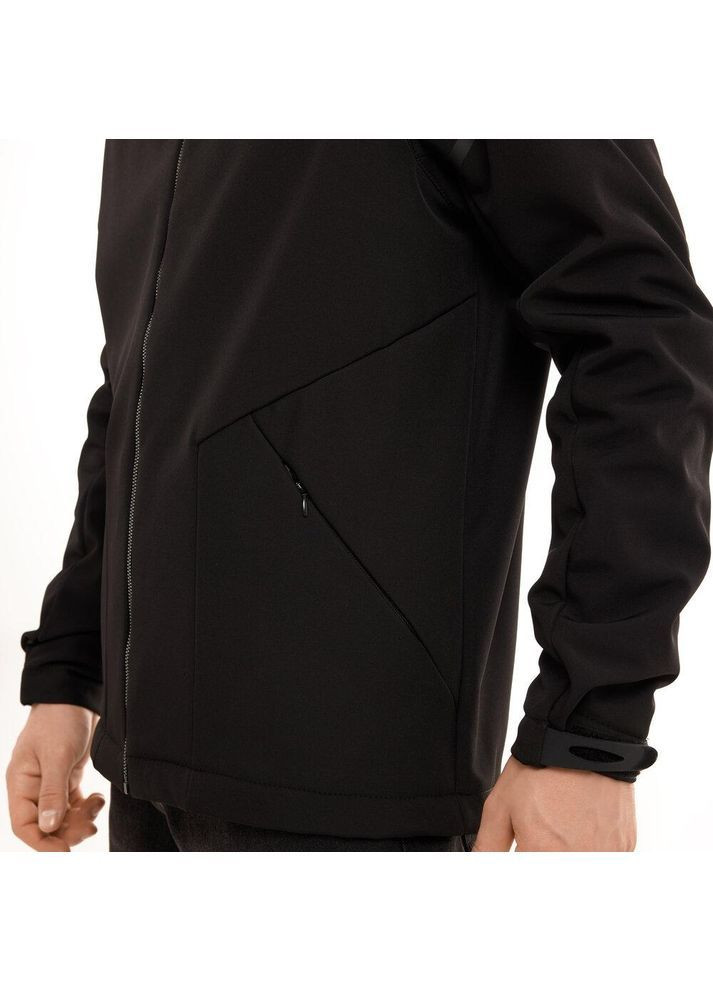 Чорна демісезонна чоловіча куртка демісезонна softshell чорна Freedom