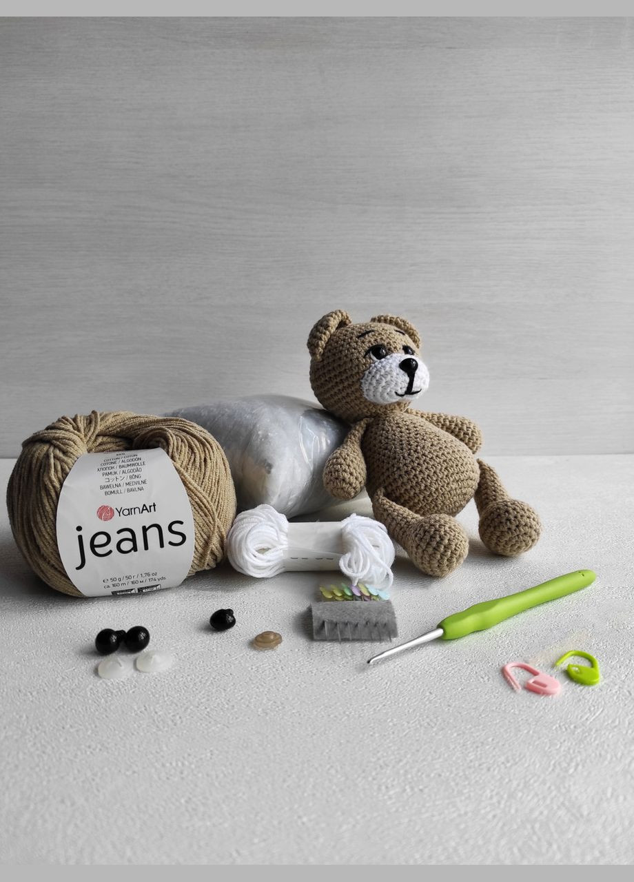 Набор для вязания мишки (бежевый, 17 см) Hand Made (302317172)