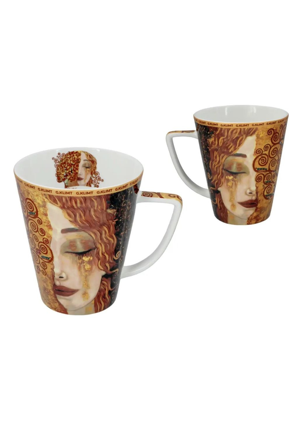 Набор подарочной чашки с блюдцем и чашкой в подарочной коробке. Климт Адель, 400 мл, 230 мл (532-3401) Carmani (366336551)