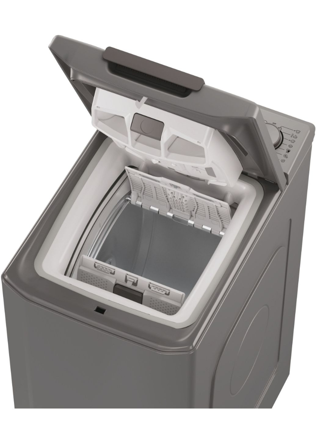 Стиральная машина TCAS274TMR5-S вертикальная, 7кг, 1200, A+++, 60см, дисплей, серебристый Candy (365731069)