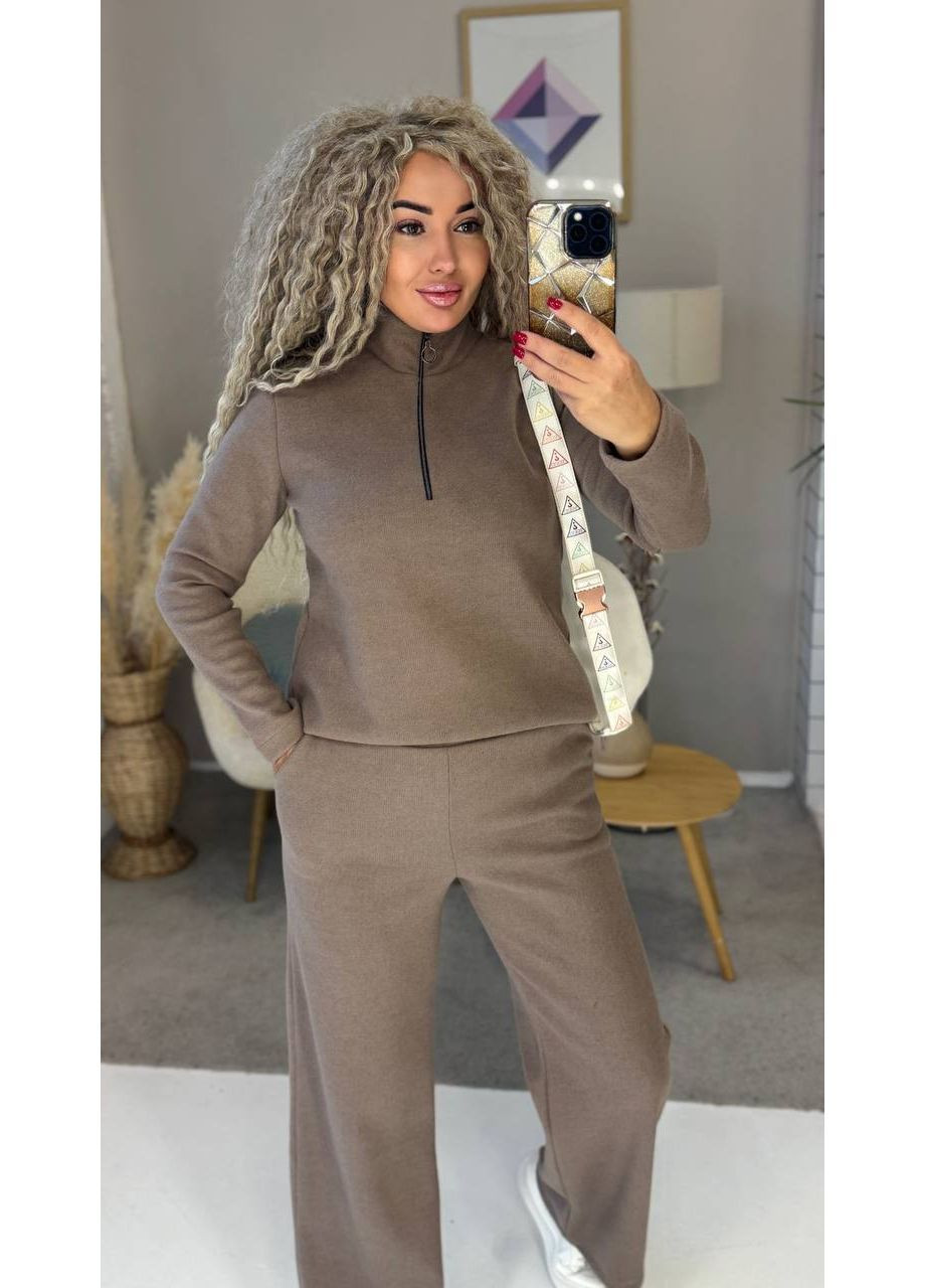 Костюм 007 щільна вʼязана Ангора,штани та кофта з коміром на блискавці Україна (368238173)