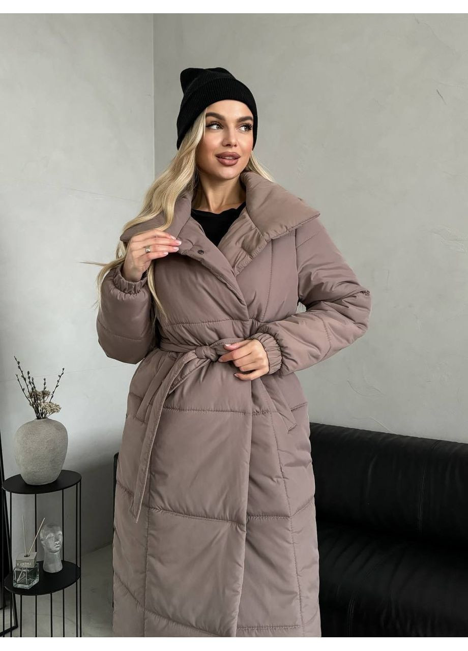 Темно-бежевое Женское зимнее пальто Osoblyva