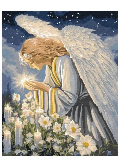 Картина за номерами - "Молитва янгола" з фарбами металік ©art_selena_ua, 40х50см IDEYKA (374004062)