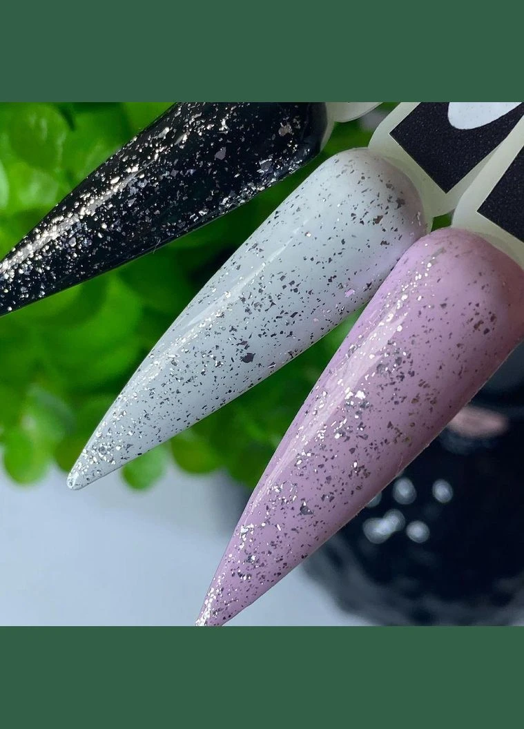 Топ без липкого шару Geometry 2, 8 ml Фінішне покриття з білої крихтою для гель-лаку для дизайну нігтів З Сріблястою слюдою Saga (342376506)
