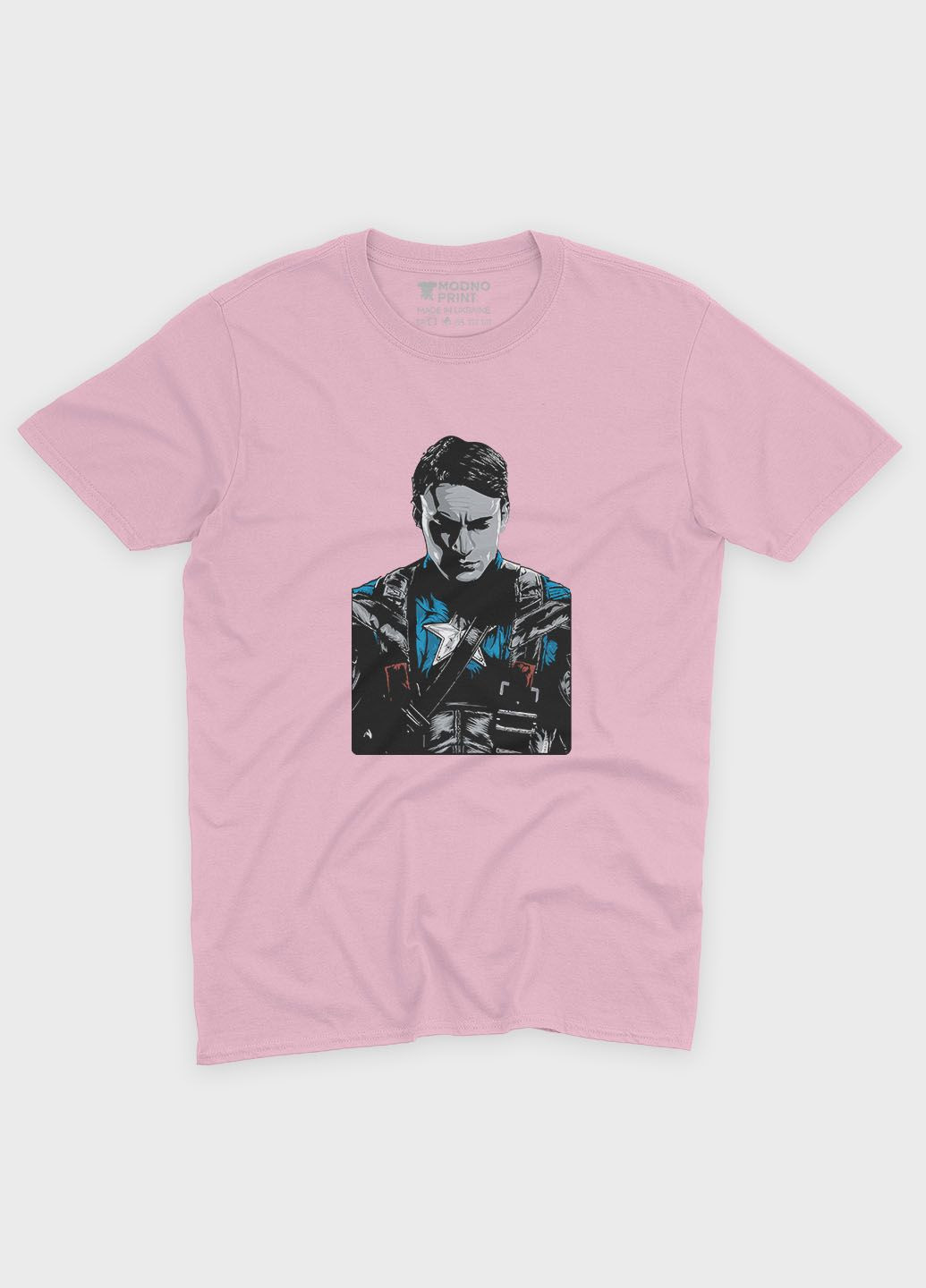 Светло-розовая демисезонная футболка для девочки с принтом супергероя - капитан америка бледно-розовый 146-152 см (ts001-1-lpinkj-006-022-010-g) Modno