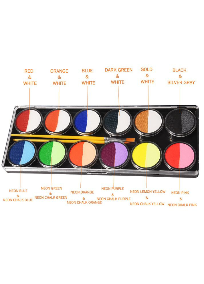 Аквагрим набор 12 цветов и 2 кисти RT013A Ophir (302241787)