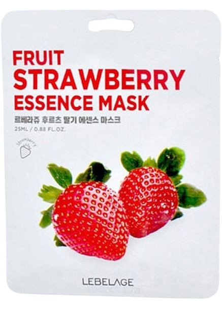 Тканевая маска для лица с экстрактом клубники Fruit Strawberry Essence Mask 25ml (1320397-30766823) Lebelage (368621153)