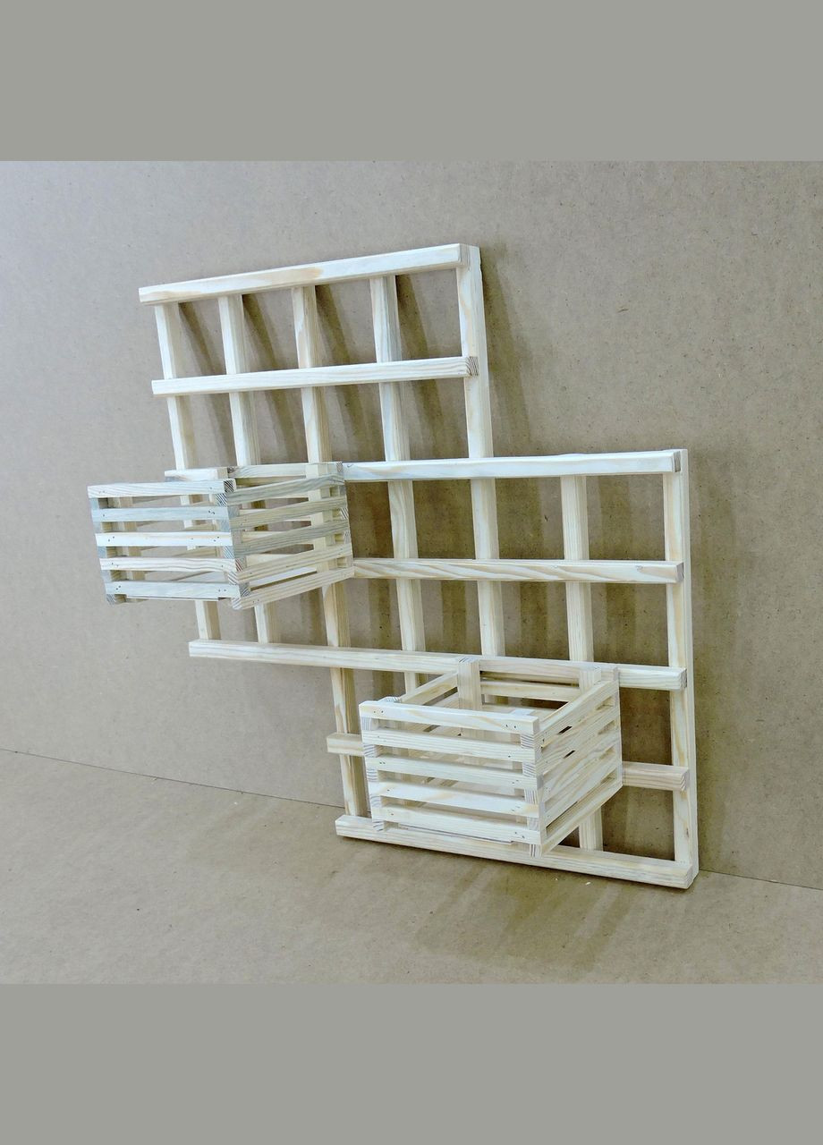 Полиця настінна для квітів з дерева Жуіс бланже (ЦВС-002901) No Brand (328225431)