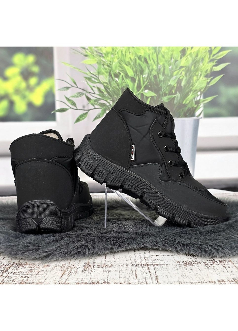 Кросівки жіночі зимові чорні на хутрі SV (371772344)