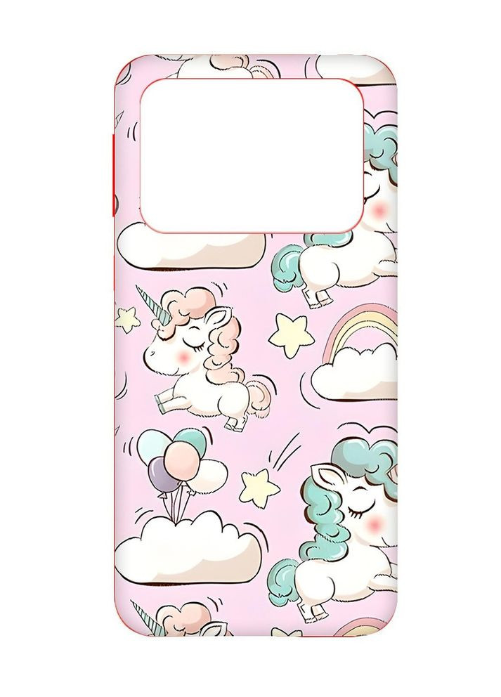 Чохол з червоними боками на Xiaomi Poco X4 Pro 5G:: Єдинороги (принт 106) Creative (360691458)