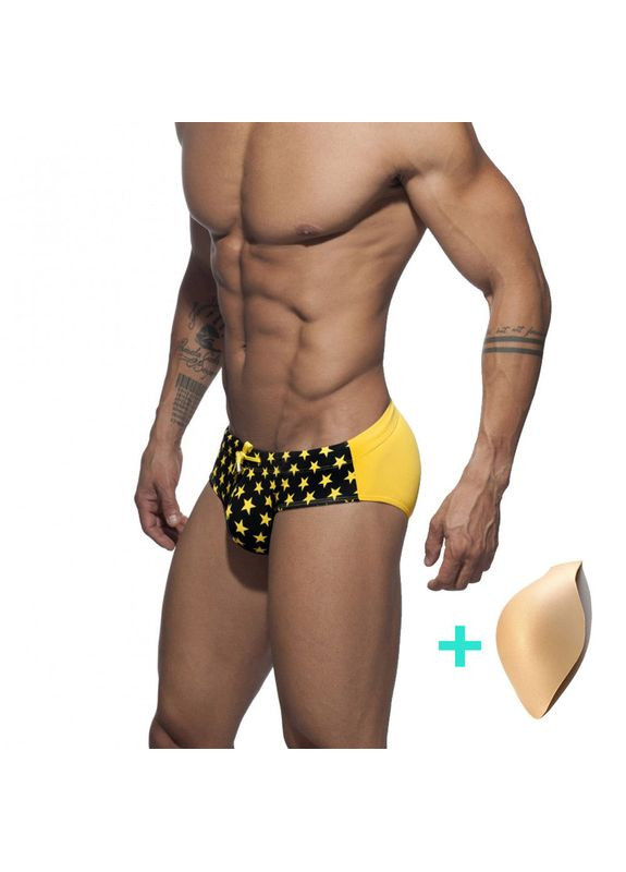 Мужские желтые пляжные, спортивные, повседневные, кэжуал мужские плавки брифы желтый 4172 брифы Sport Line